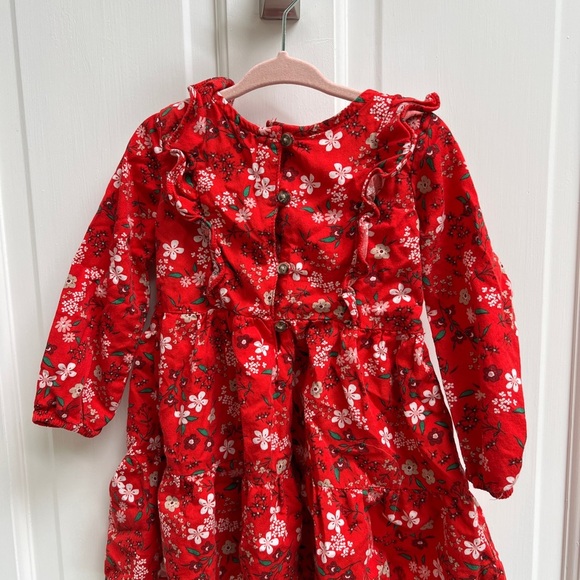 Carter’s 24M Red Floral Longsleeve Flowy Dress - Picture 3 of 5